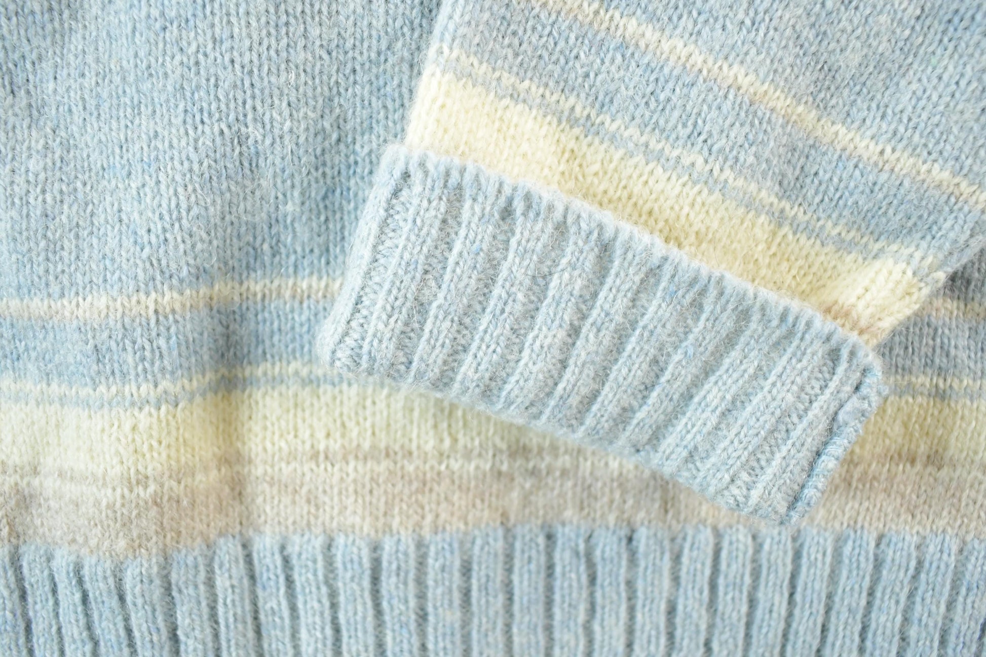 Vintage 1990s Robert Bruce Knit Striped Crewneck Sweater Mens Medium from propervintagecanada