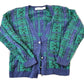 Vintage 1990s Robert Scott Knit Abstract Pattern Cardigan Sweater Womens M from propervintagecanada