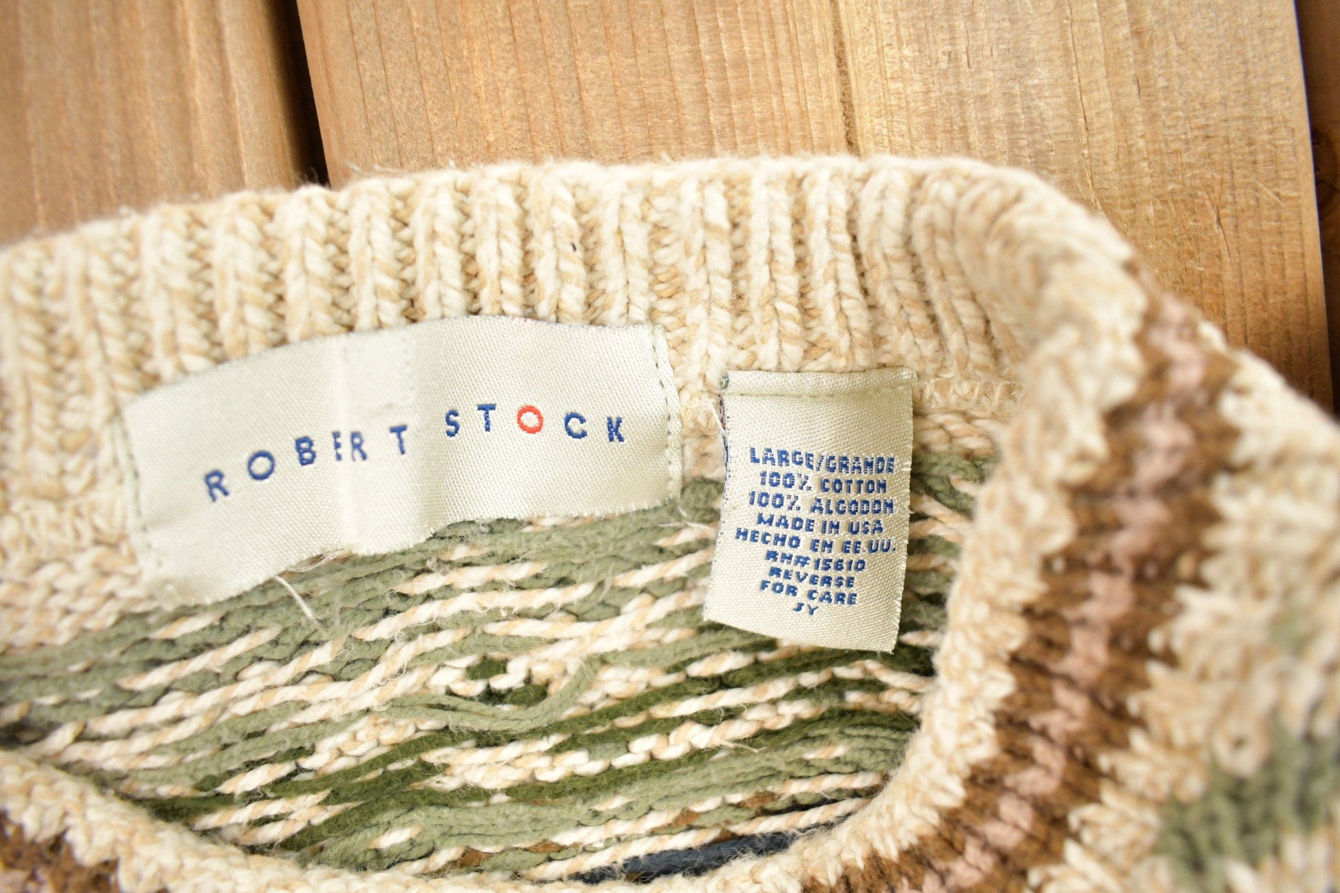 Vintage 1990s Robert Stock Knitted Sweater Men's Medium from propervintagecanada
