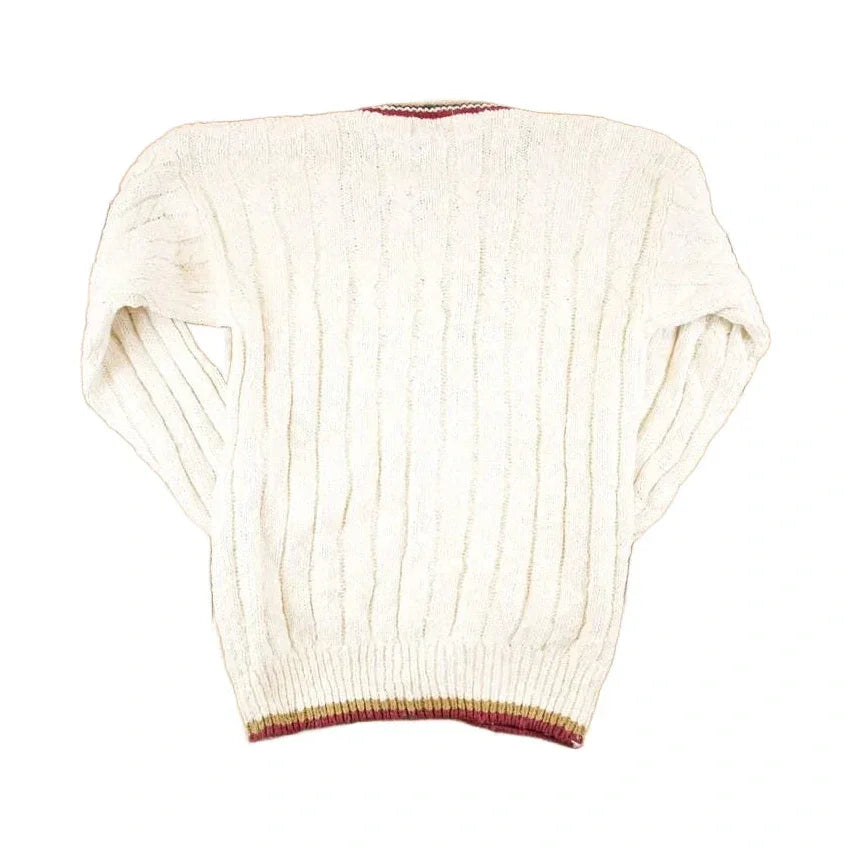 Vintage 1990s Robert Stock Loose Knit Tennis Cardigan Sweater Men's S from propervintagecanada