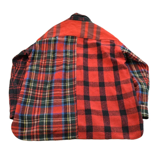 Vintage 1990s Robert Stock Wool Patchwork Plaid Button Up Flannel Shirt Men's M from propervintagecanada