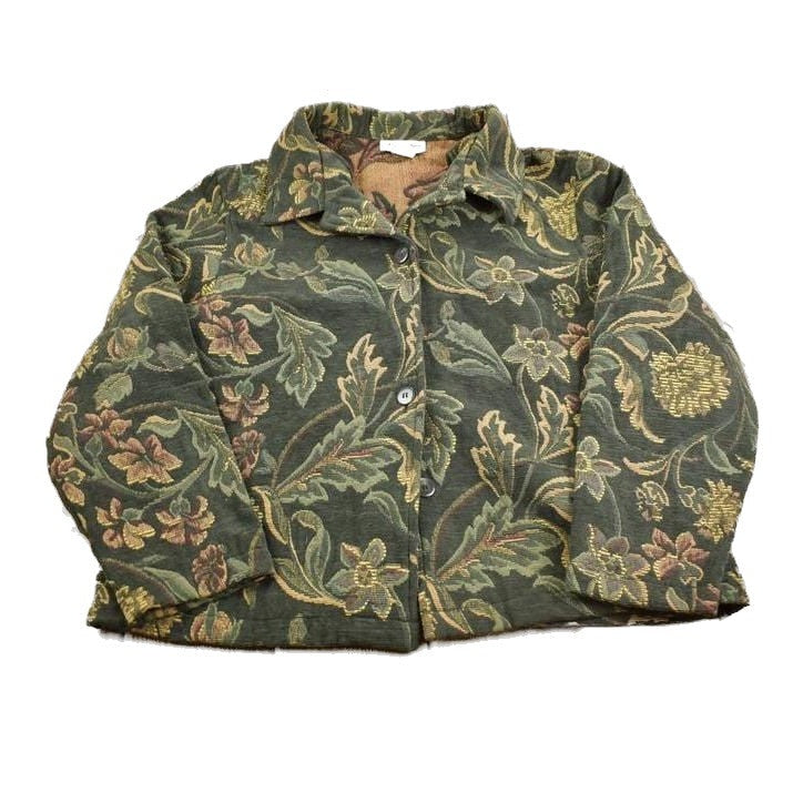 Vintage 1990s Robyne Faune Corduroy Abstract Design Zip Up Jacket Women's M-L from propervintagecanada