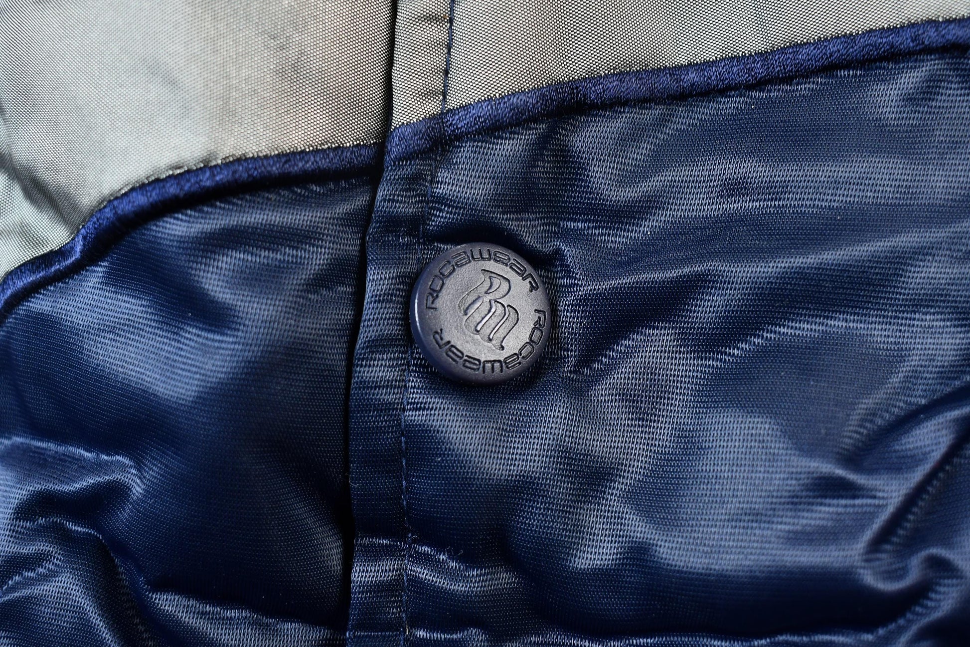 Vintage 1990s Rocawear Embroidered Snap Button Satin Bomber Jacket Men's Large from propervintagecanada
