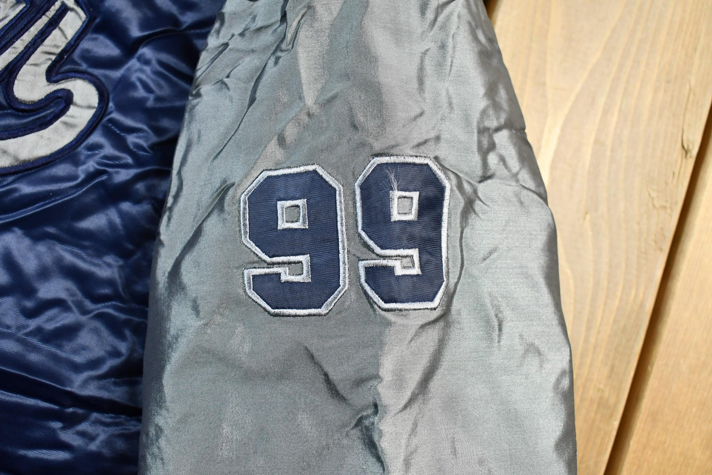 Vintage 1990s Rocawear Embroidered Snap Button Satin Bomber Jacket Men's Large from propervintagecanada
