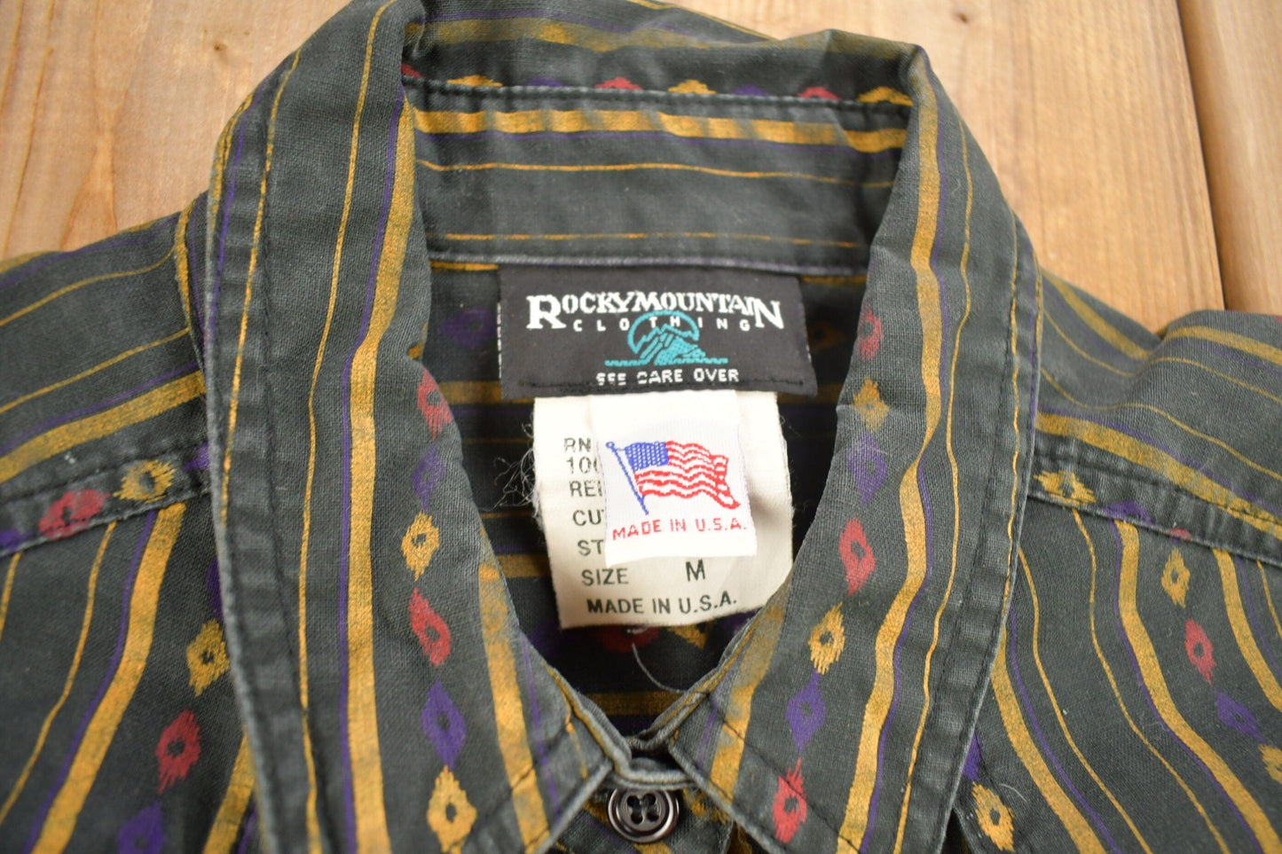 Vintage 1990s Rocky Mountain Clothing Striped Button Up Shirt Men's Medium from propervintagecanada