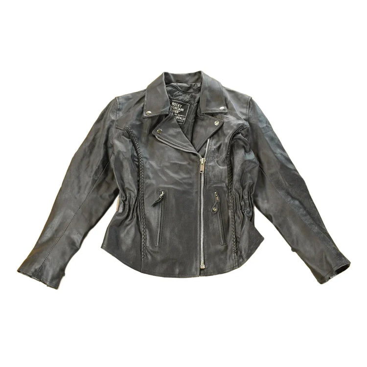 Vintage 1990s Rocky Mountain Hide Leather Motorcycle Jacket Women's S from propervintagecanada