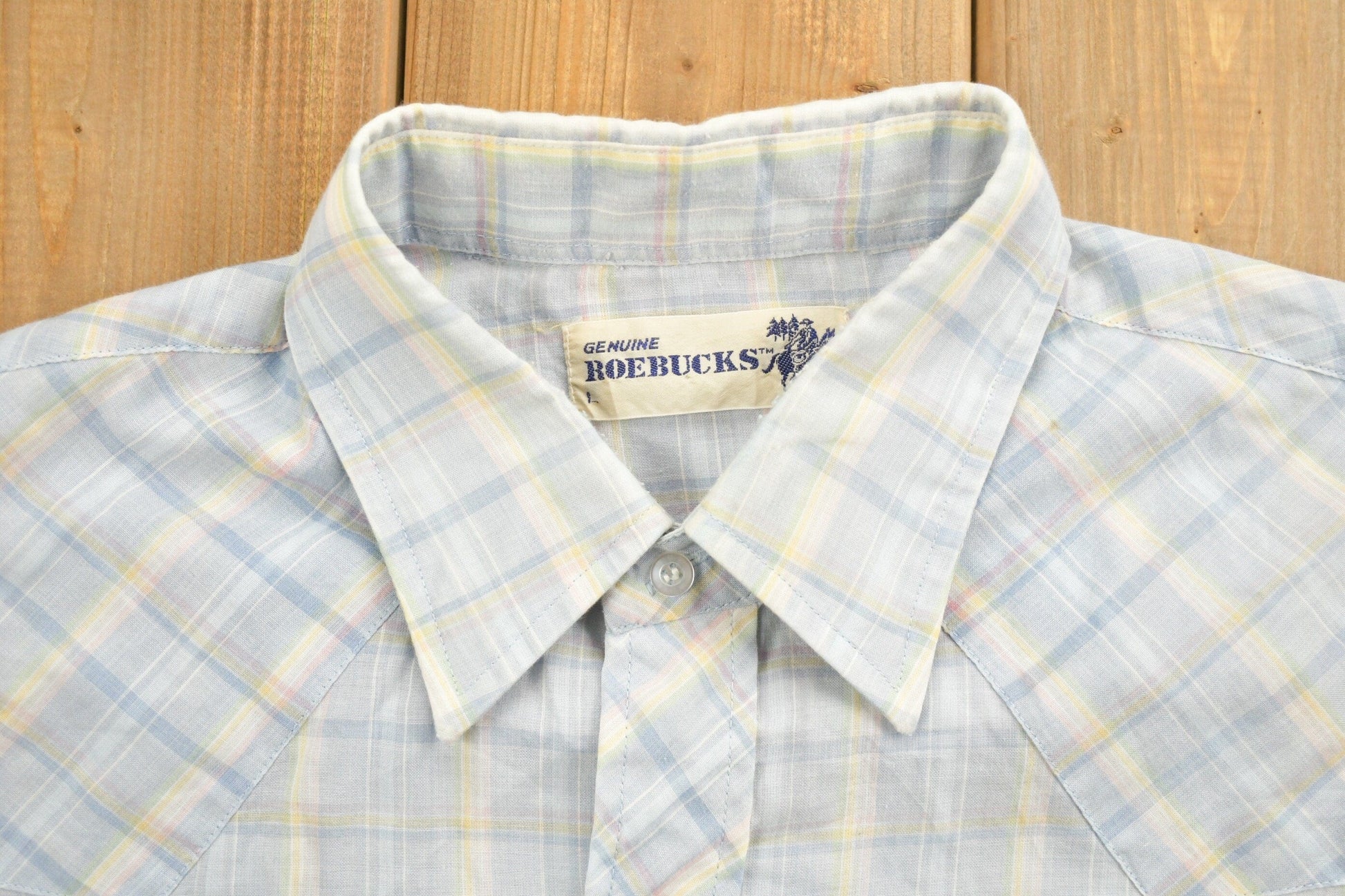 Vintage 1990s Roebucks Flannel Button Up Shirt Men's Large from propervintagecanada