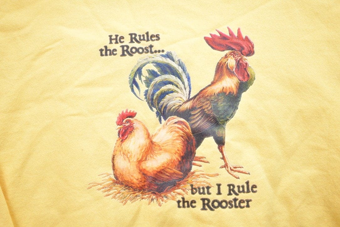 Vintage 1990s Rooster Theme Crewneck Sweater from propervintagecanada
