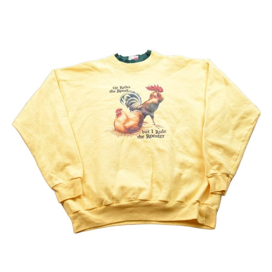 Vintage 1990s Rooster Theme Crewneck Sweater from propervintagecanada
