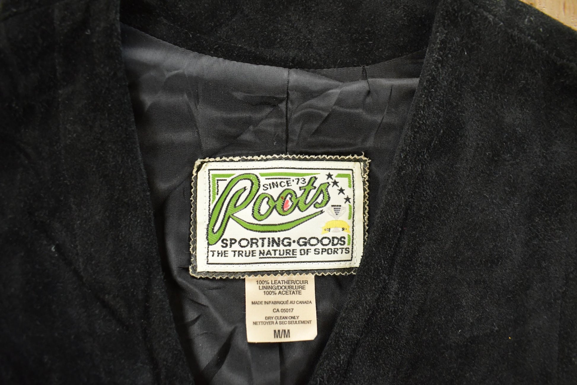 Vintage 1990s Roots Leather Suede Vest Men's Medium from propervintagecanada