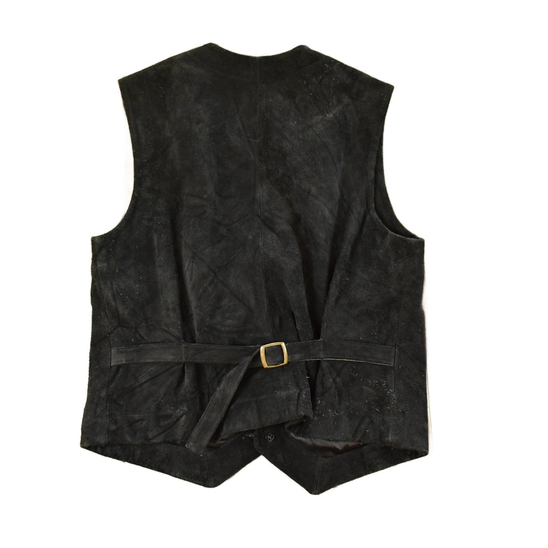 Vintage 1990s Roots Leather Suede Vest Men's Medium from propervintagecanada