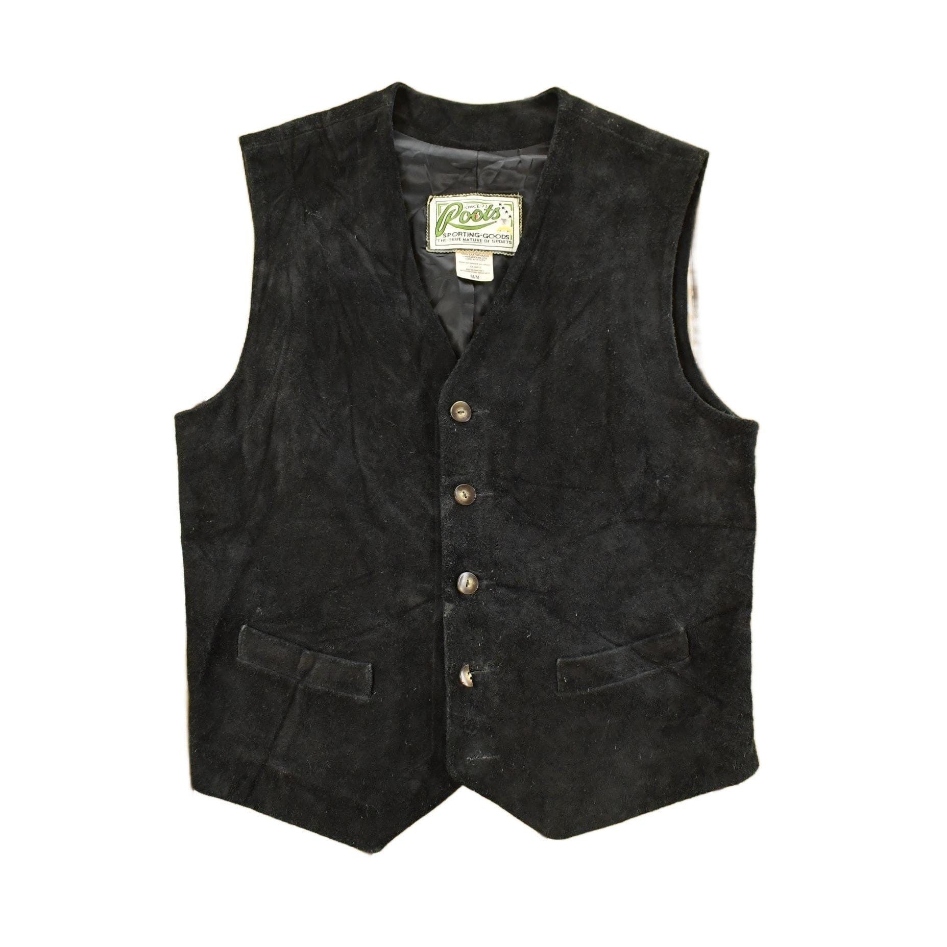Vintage 1990s Roots Leather Suede Vest Men's Medium from propervintagecanada
