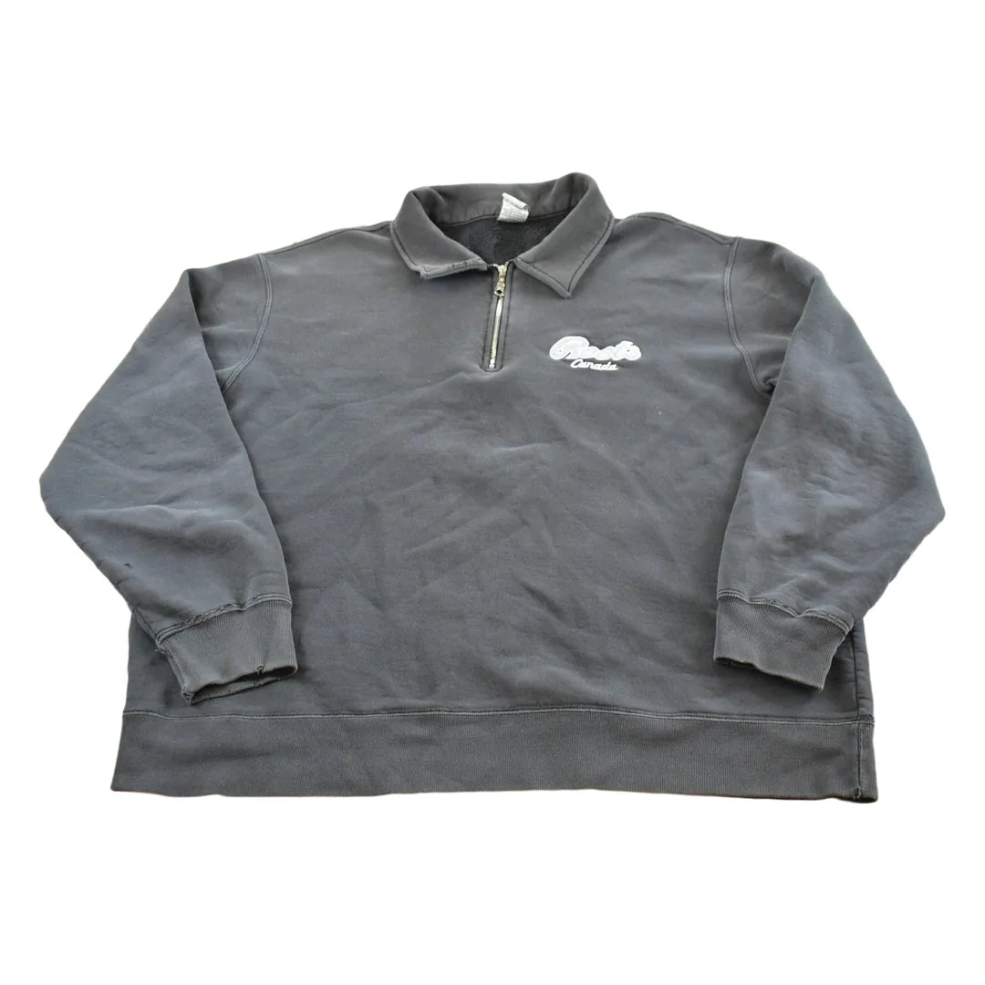 Vintage 1990s Roots Quarter Zip Sweatshirt Men's XL from propervintagecanada