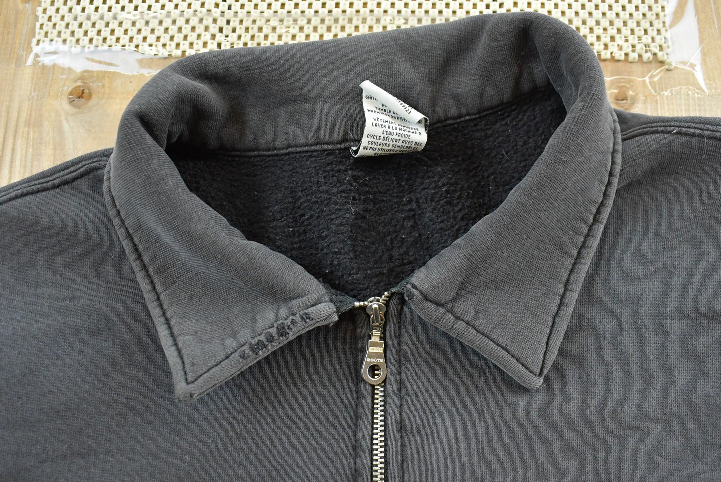 Vintage 1990s Roots Quarter Zip Sweatshirt Men's XL from propervintagecanada