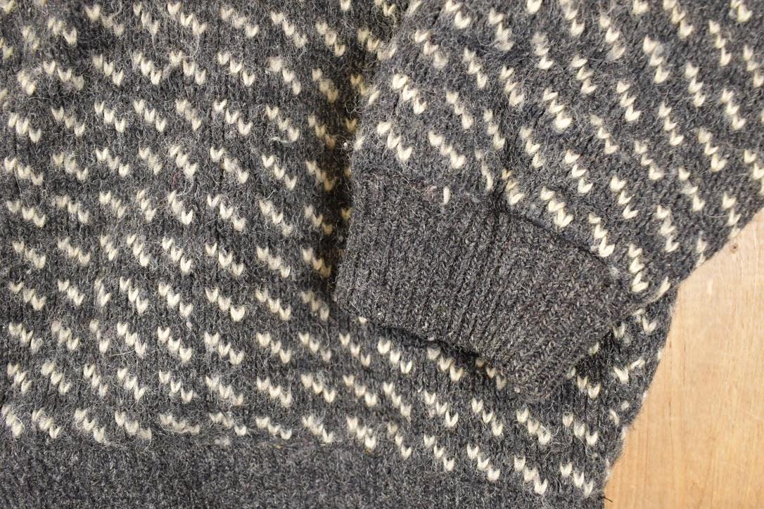 Vintage 1990s Roots Wool Knit Crewneck Sweater Men's L from propervintagecanada