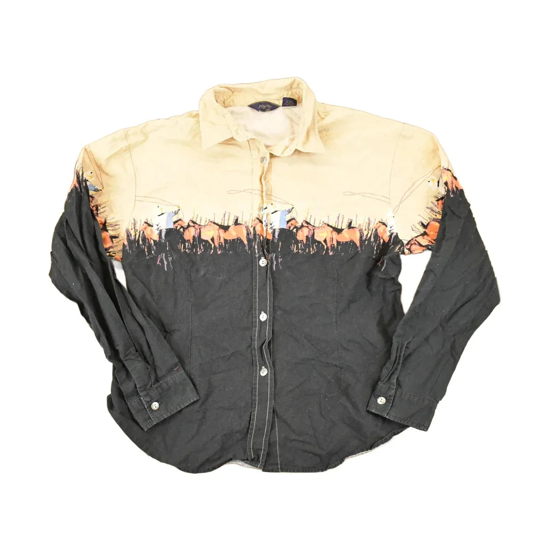 Vintage 1990s Roper AOP Western Button Up Shirt Men's S from propervintagecanada
