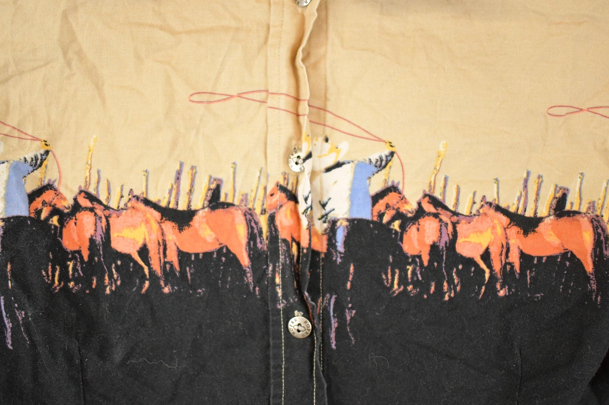 Vintage 1990s Roper AOP Western Button Up Shirt Men's S from propervintagecanada