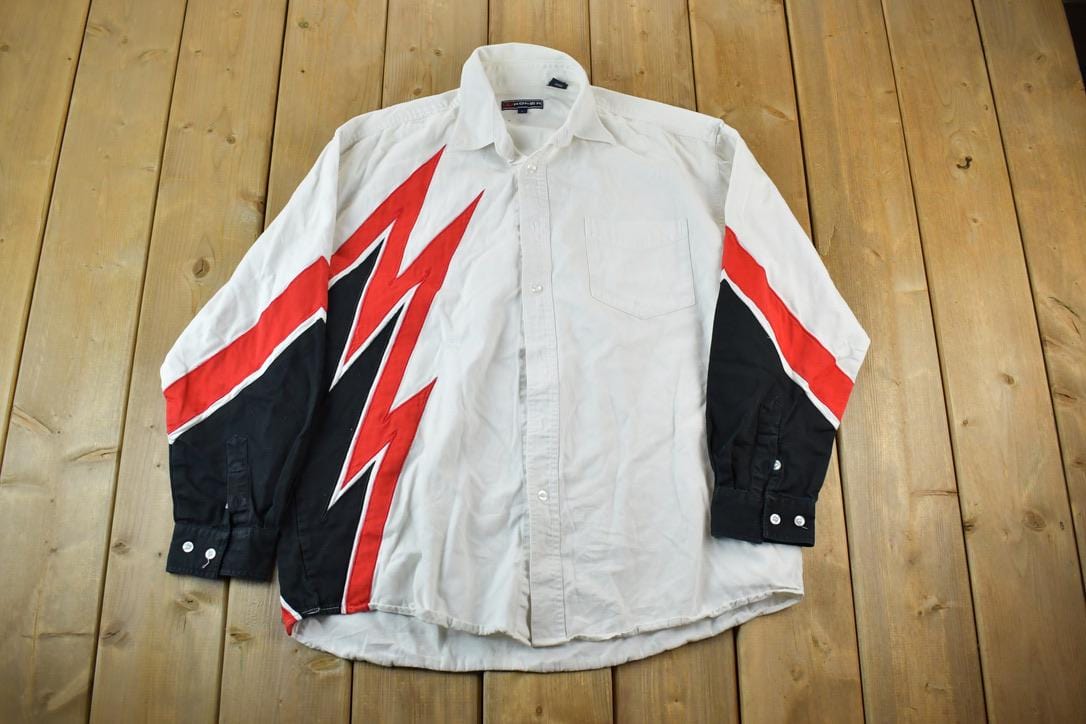 Vintage 1990s Roper Crazy Button Up Western Style Shirt Men's XL from propervintagecanada