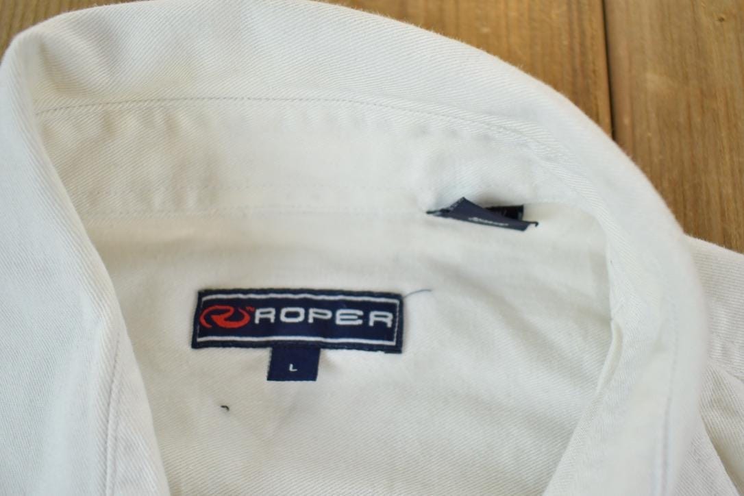 Vintage 1990s Roper Crazy Button Up Western Style Shirt Men's XL from propervintagecanada