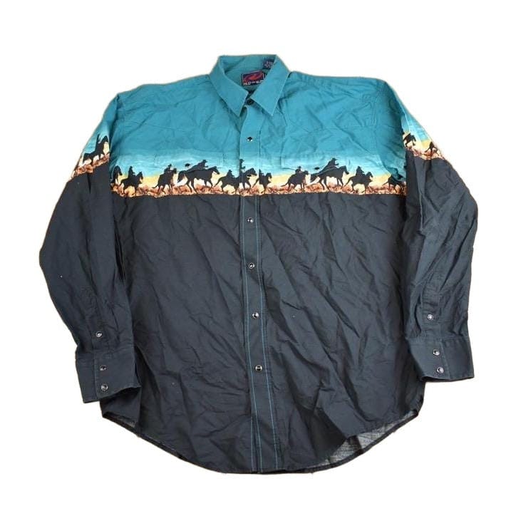 Vintage 1990s Roper Western Style Button Up Shirt Men's Large from propervintagecanada