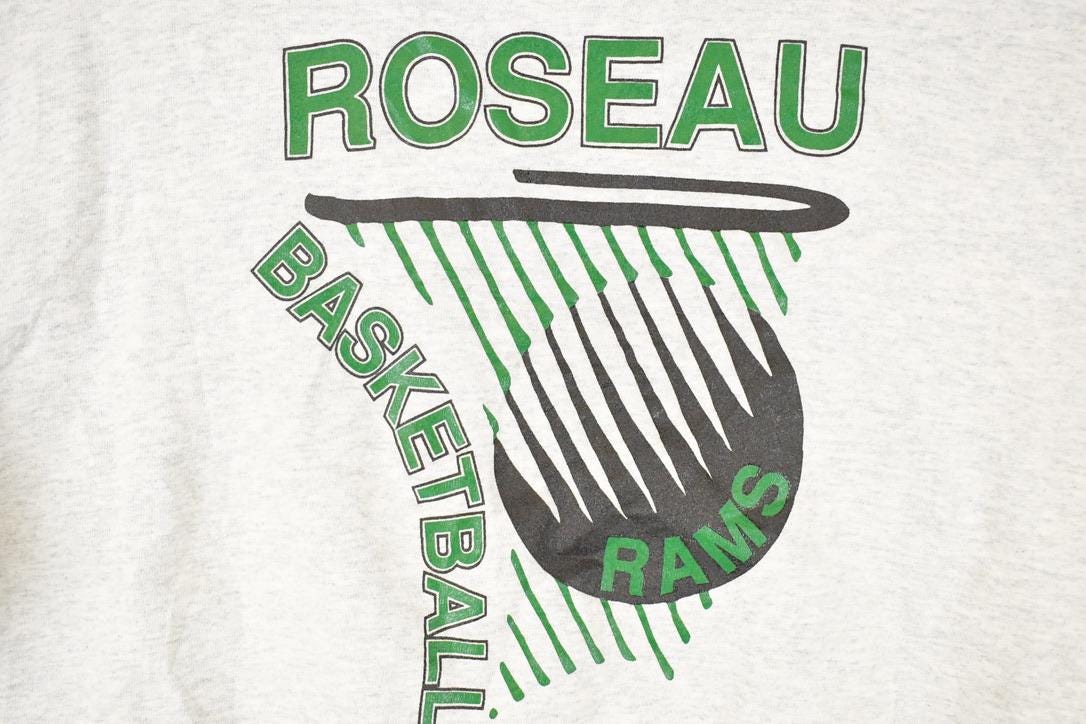 Vintage 1990s Roseau Rams Basketball Crewneck Sweater Mens L from propervintagecanada