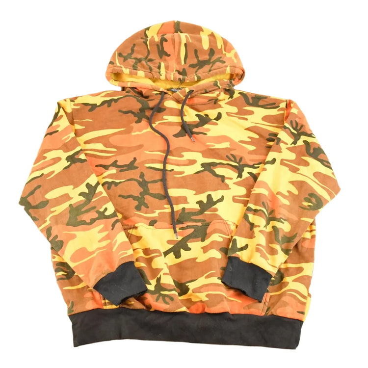 Vintage 1990s Rothco Orange Camo Hoodie Sweatshirt Mens L from propervintagecanada