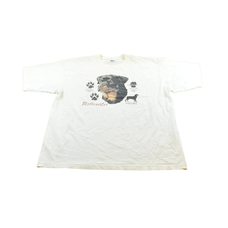 Vintage 1990s Rottweiler Dog Pet T-Shirt Men's 3XL from propervintagecanada