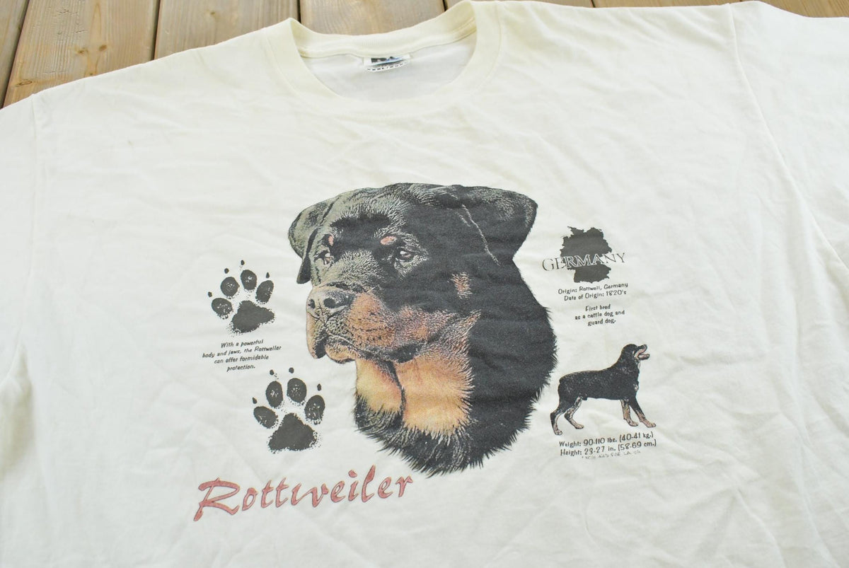 Vintage 1990s Rottweiler Dog Pet T-Shirt Men's 3XL from propervintagecanada