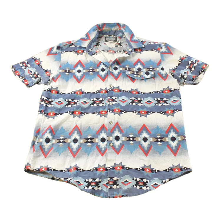 Vintage 1990s Roughrider Western Shirt Plaid Pearl Snap Short Sleeve Button Up Shirt Mens L Men's Medium from propervintagecanada