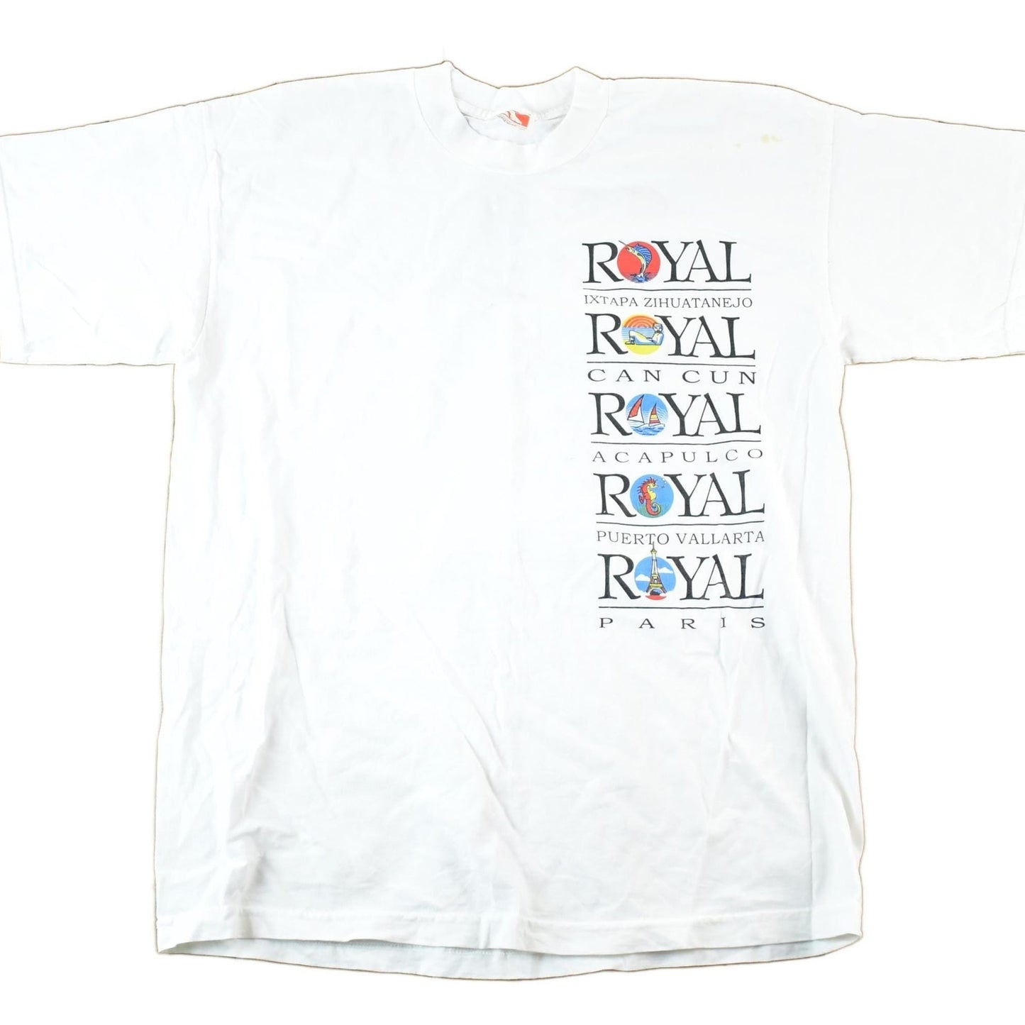 Vintage 1990s Royal Cruises The World Of Vacations Souvenir T-Shirt Mens L from propervintagecanada