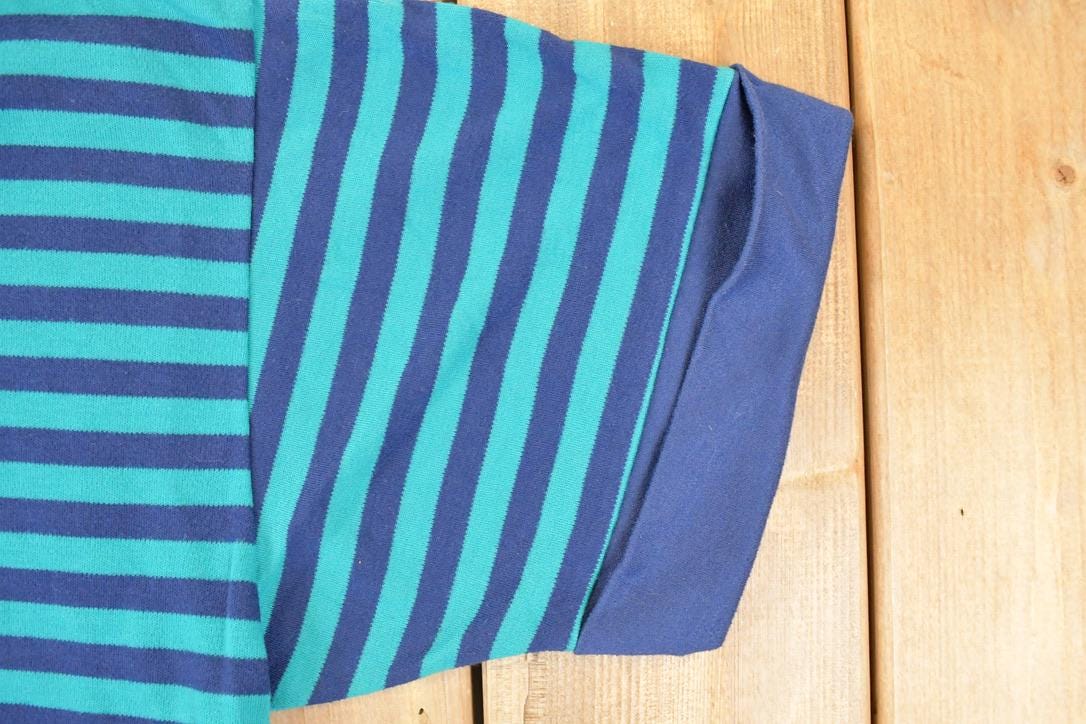 Vintage 1990s Royal Design Souvenir Striped T-Shirt Women's XL / Destination Shirt / 90s Single Stitch Graphic Tee / Made in USA from propervintagecanada