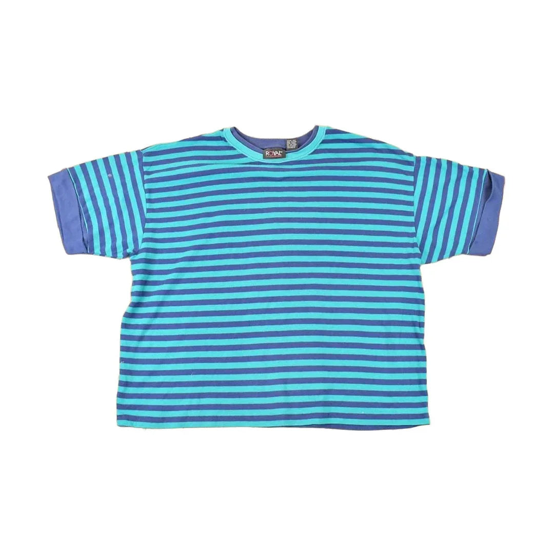 Vintage 1990s Royal Design Souvenir Striped T-Shirt Women's XL / Destination Shirt / 90s Single Stitch Graphic Tee / Made in USA from propervintagecanada