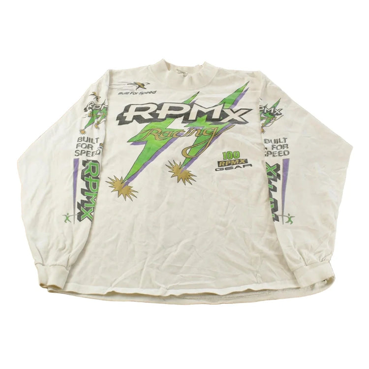 Vintage 1990s RPMX Motocross Racing All Over Print Long Sleeve T-Shirt Men's XL from propervintagecanada