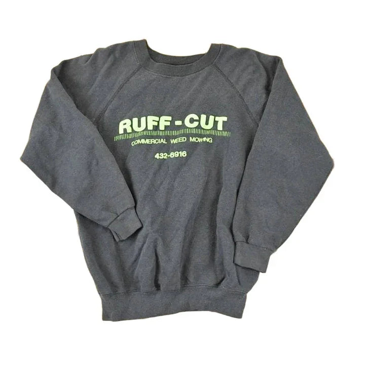 Vintage 1990s Ruff Cut Graphic Print Crewneck Sweatshirt Men's M from propervintagecanada