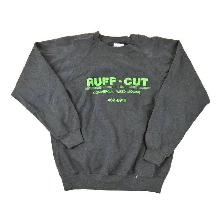 Vintage 1990s Ruff Cut Graphic Print Crewneck Sweatshirt Men's M from propervintagecanada