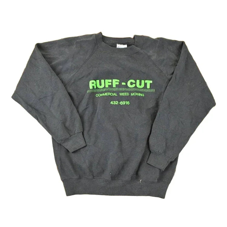 Vintage 1990s Ruff Cut Graphic Print Crewneck Sweatshirt Men's M from propervintagecanada