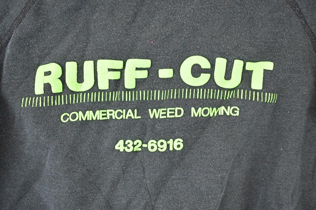 Vintage 1990s Ruff Cut Graphic Print Crewneck Sweatshirt Men's M from propervintagecanada
