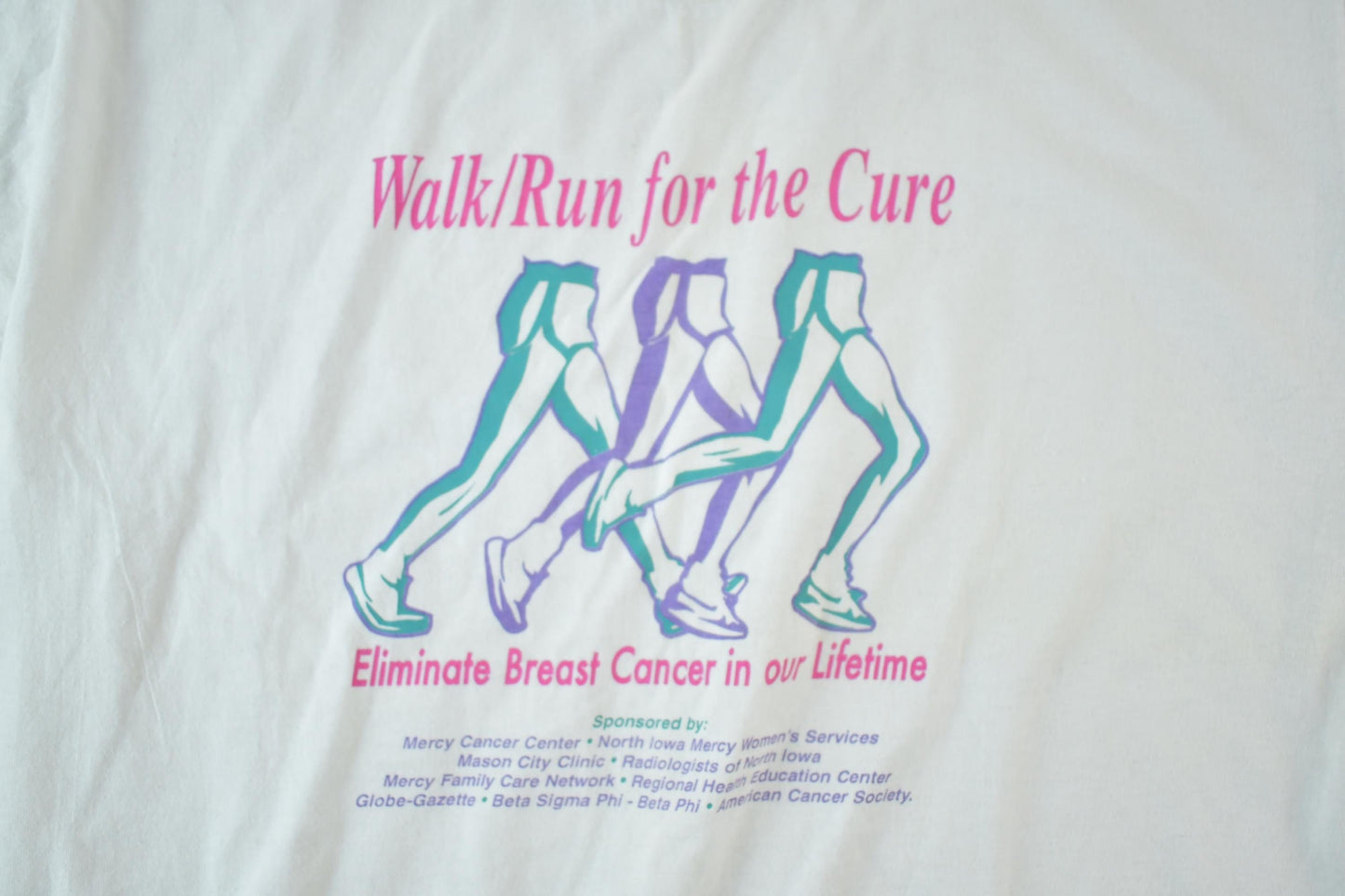 Vintage 1990s Run For The Cure Souvenir Single Stitch Graphic Print T-Shirt Men's Large from propervintagecanada