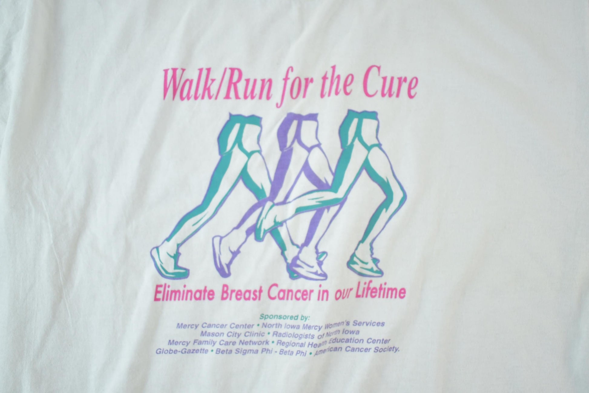Vintage 1990s Run For The Cure Souvenir Single Stitch Graphic Print T-Shirt Men's Large from propervintagecanada