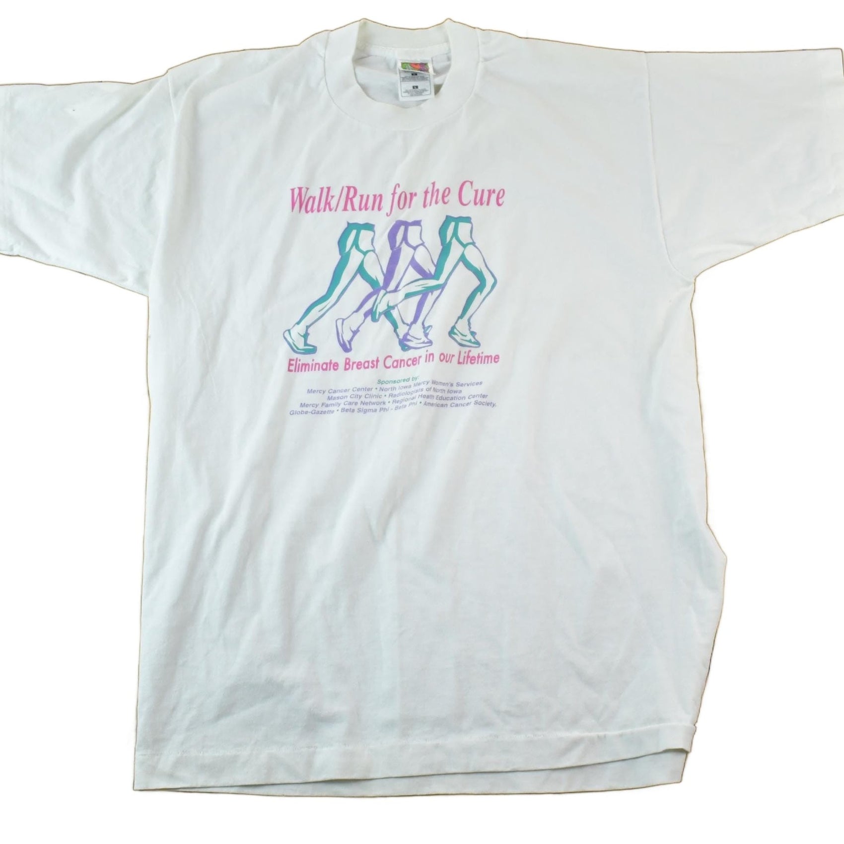 Vintage 1990s Run For The Cure Souvenir Single Stitch Graphic Print T-Shirt Men's Large from propervintagecanada
