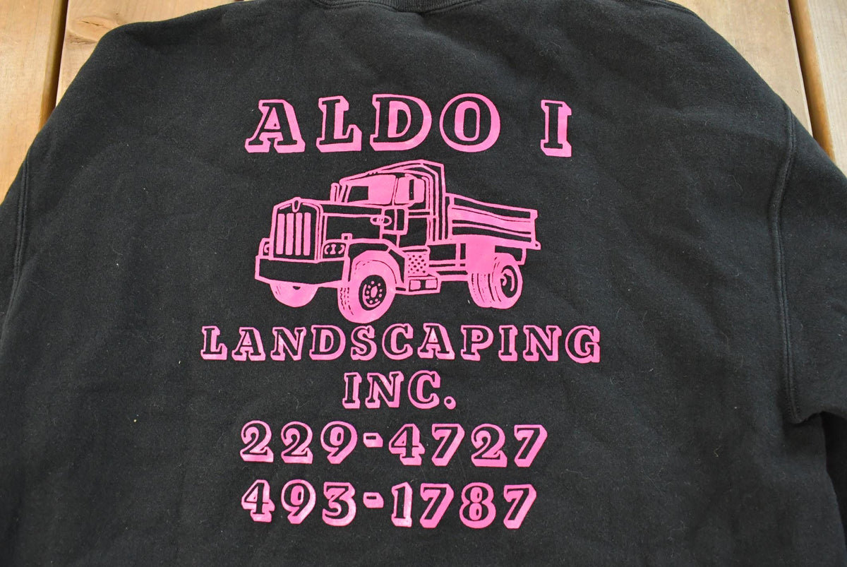 Vintage 1990s Russell Athletic Aldo Landscaping Promo Crewneck Sweatshirt Men's M from propervintagecanada