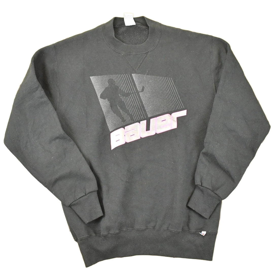 Vintage 1990s Russell Athletic Bauer Hockey Graphic Print Crewneck Sweatshirt Mens M from propervintagecanada