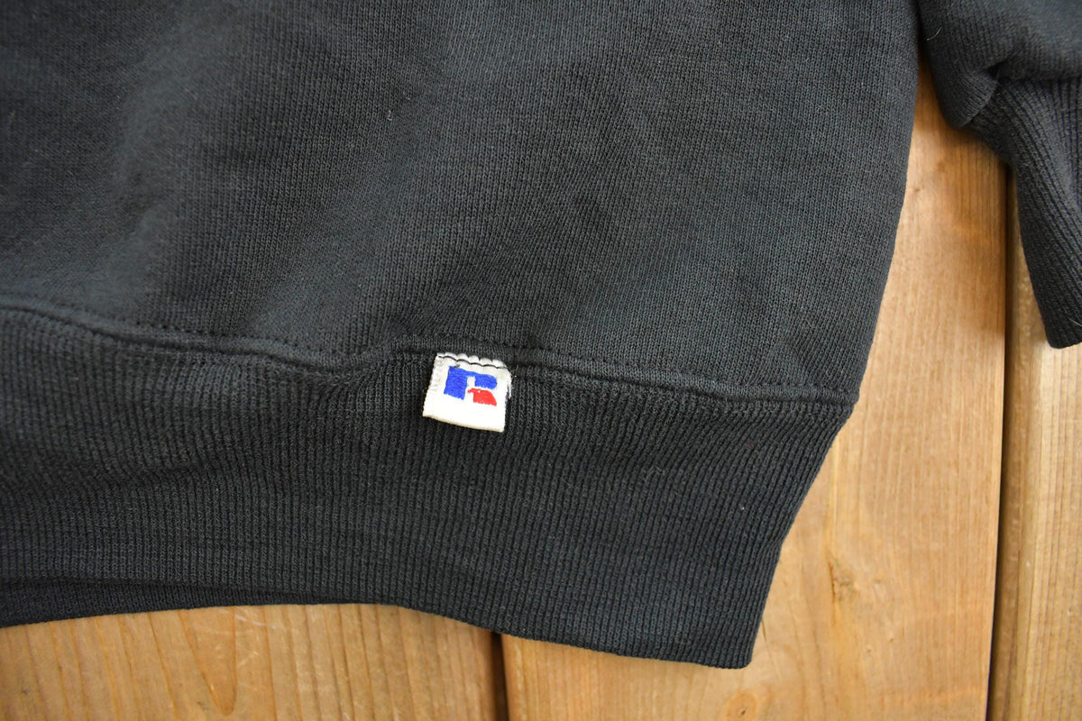 Vintage 1990s Russell Athletic Blank Black Turtleneck Sweatshirt Men's L from propervintagecanada
