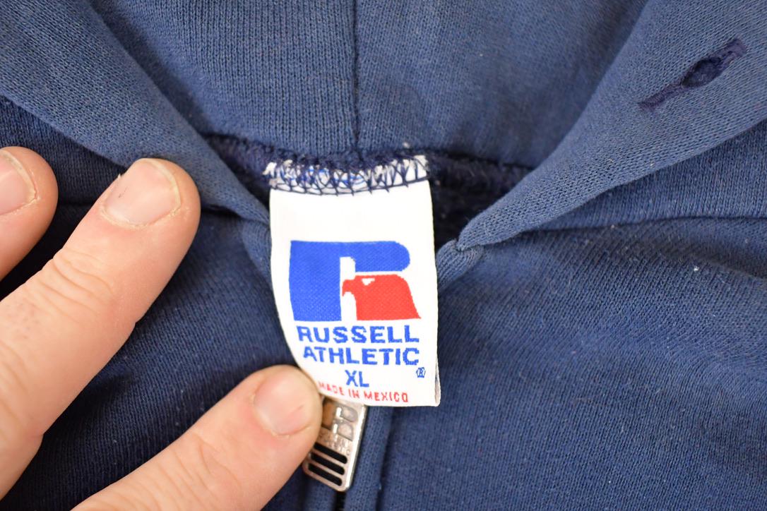 Vintage 1990s Russell Athletic Full Zip Blank Hoodie Sweatshirt Men's L from propervintagecanada