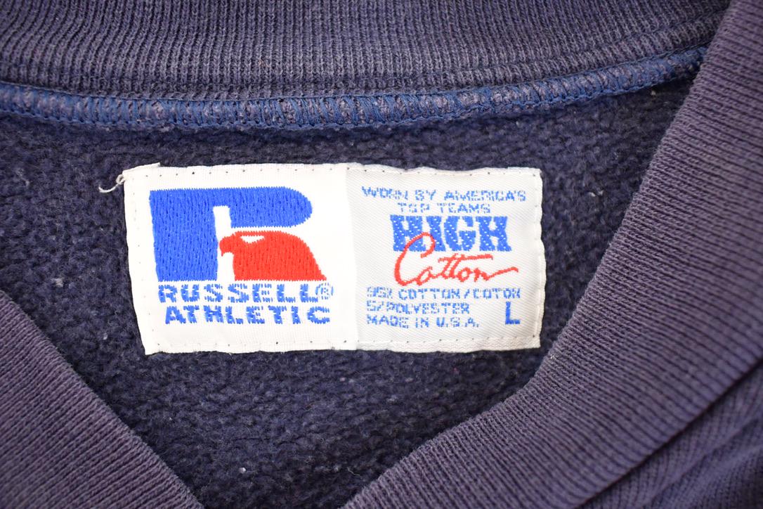 Vintage 1990s Russell Athletic High Cotton CWRU University Button Up Crewneck Sweater Men's L / Made In USA / 90's State Sportswear from propervintagecanada