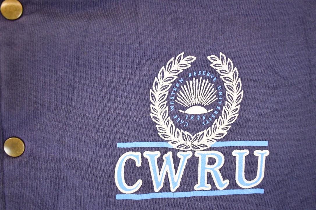 Vintage 1990s Russell Athletic High Cotton CWRU University Button Up Crewneck Sweater Men's L / Made In USA / 90's State Sportswear from propervintagecanada