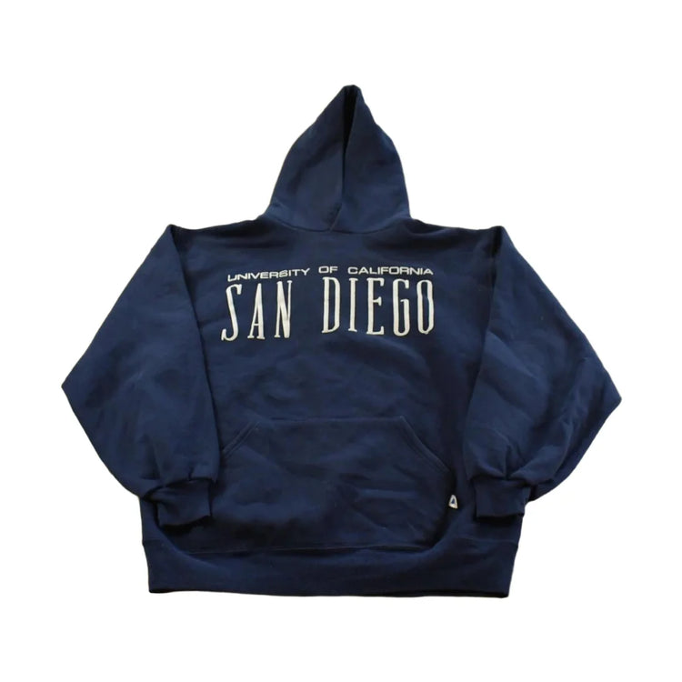Vintage 1990s Russell Athletic University of California San Diego Hoodie Sweatshirt Men's L from propervintagecanada