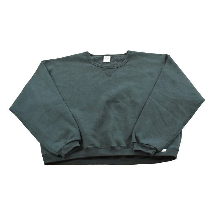Vintage 1990s Russell Athletics Blank Black Crewneck Sweatshirt Men's S from propervintagecanada