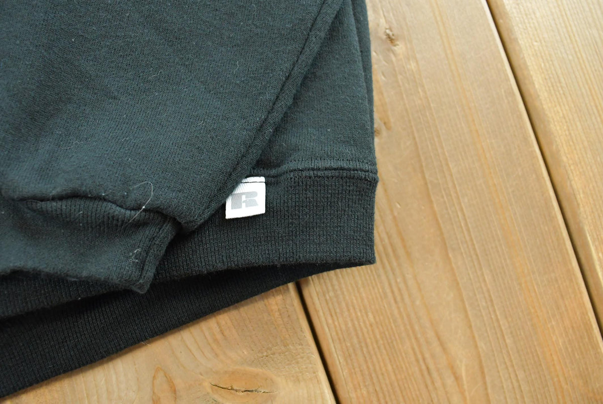 Vintage 1990s Russell Athletics Blank Black Crewneck Sweatshirt Men's S from propervintagecanada