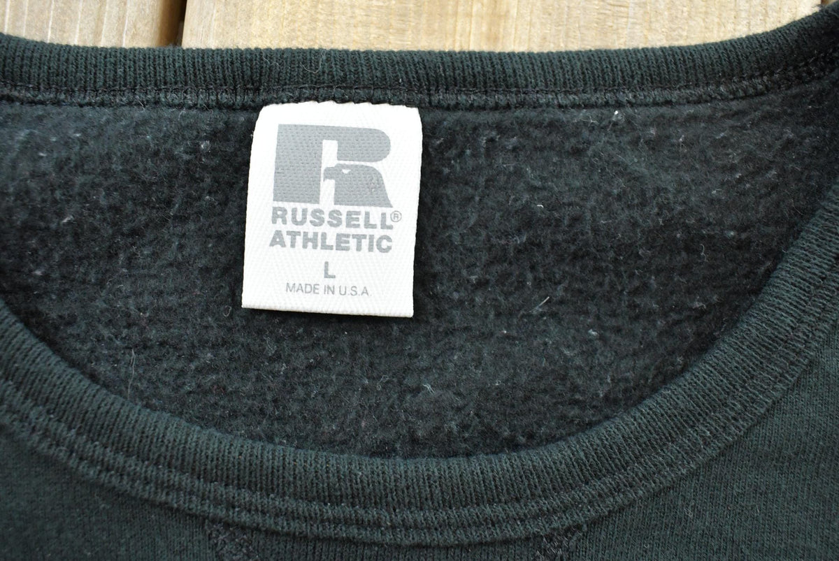 Vintage 1990s Russell Athletics Blank Black Crewneck Sweatshirt Men's S from propervintagecanada